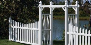Boston Vinyl Fence Aristocrat Vinyl Arbor White 760x381 1 300x151